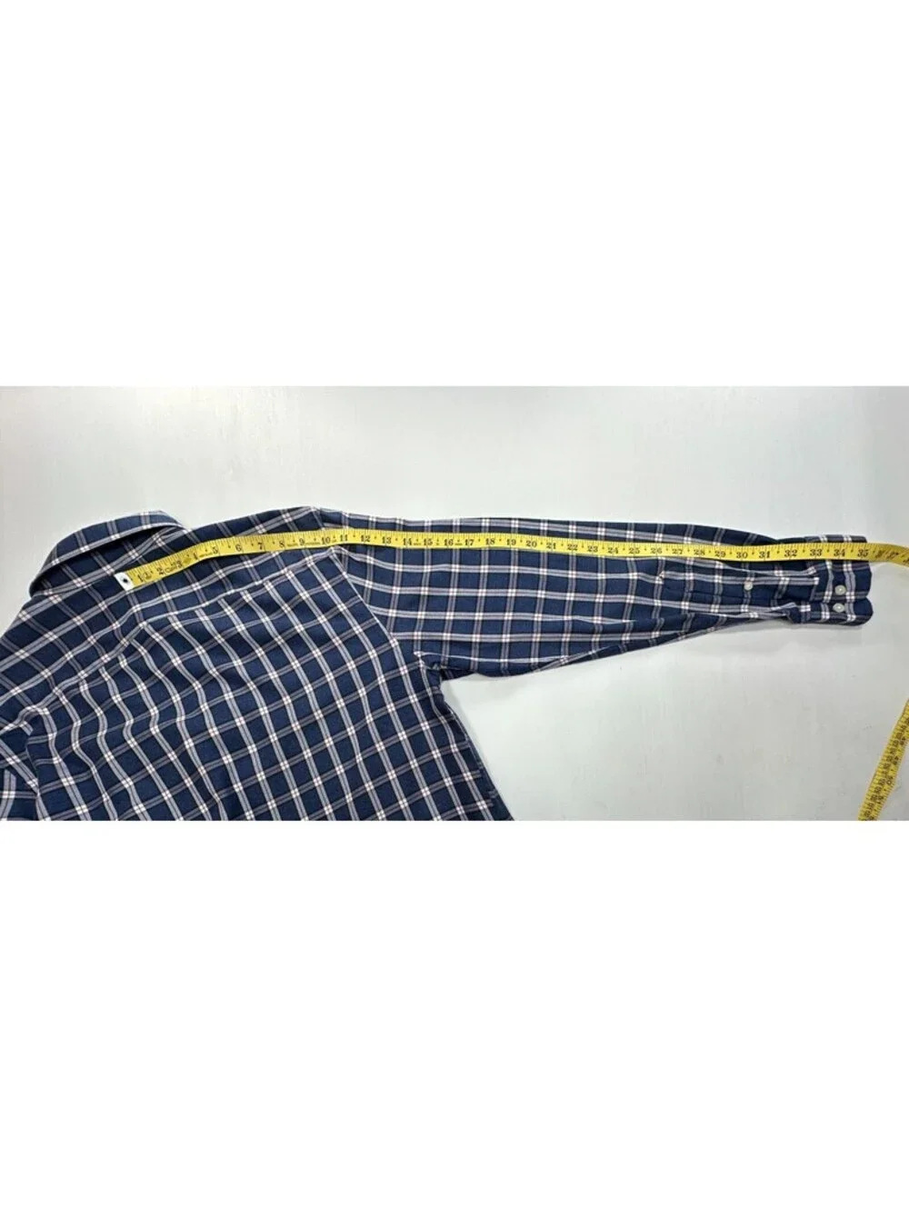 Banana Republic Check Plaid Untucked Button Up Blue Mens L